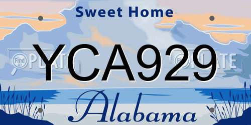 YCA929 Alabama License Plate
