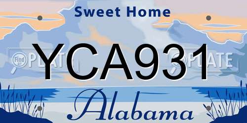 YCA931 Alabama License Plate