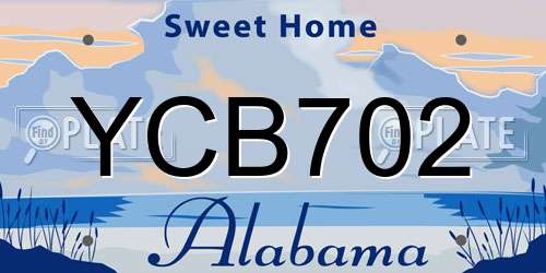 YCB702 Alabama License Plate