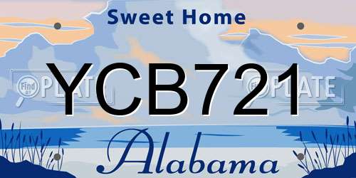 YCB721 Alabama License Plate