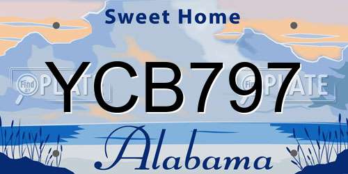 YCB797 Alabama License Plate