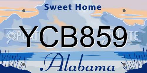 YCB859 Alabama License Plate