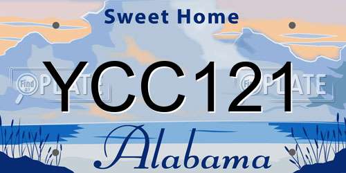 YCC121 Alabama License Plate