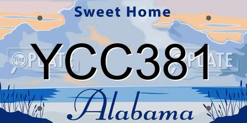 YCC381 Alabama License Plate
