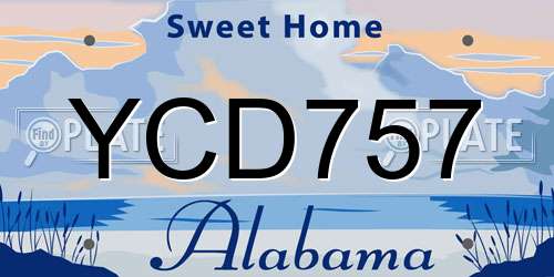 YCD757 Alabama License Plate