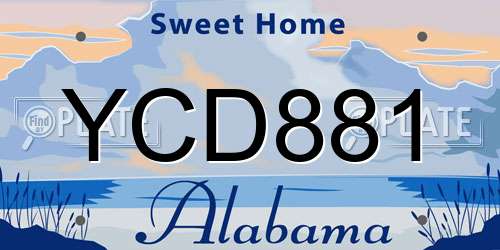 YCD881 Alabama License Plate