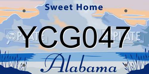 YCG047 Alabama License Plate