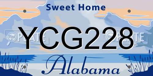 YCG228 Alabama License Plate