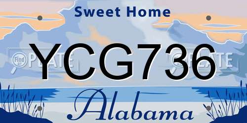 YCG736 Alabama License Plate