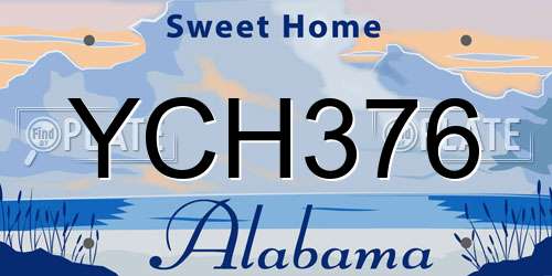 YCH376 Alabama License Plate