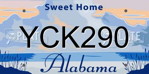 YCK290 Alabama License Plate