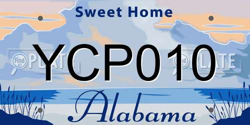 YCP010 Alabama License Plate