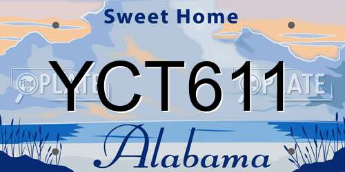 YCT611 Alabama License Plate