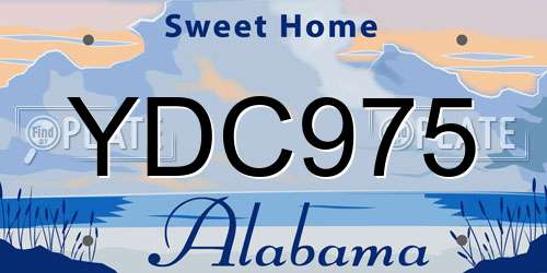 YDC975 Alabama License Plate