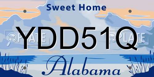 YDD51Q Alabama License Plate