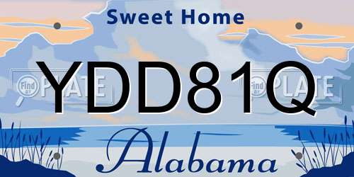 YDD81Q Alabama License Plate