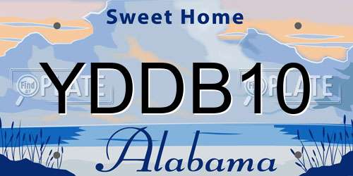 YDDB10 Alabama License Plate
