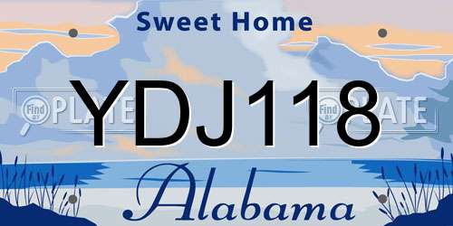 YDJ118 Alabama License Plate
