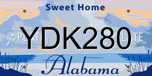 YDK280 Alabama License Plate