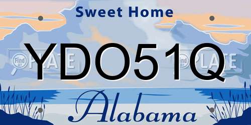 YDO51Q Alabama License Plate