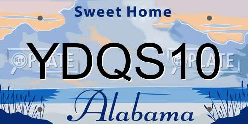 YDQS10 Alabama License Plate