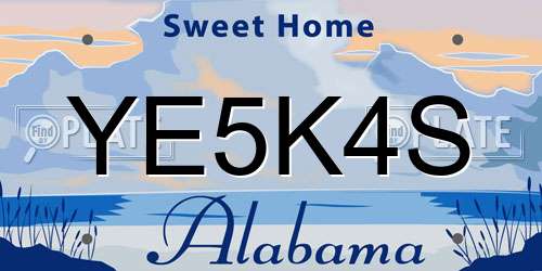 YE5K4S Alabama License Plate