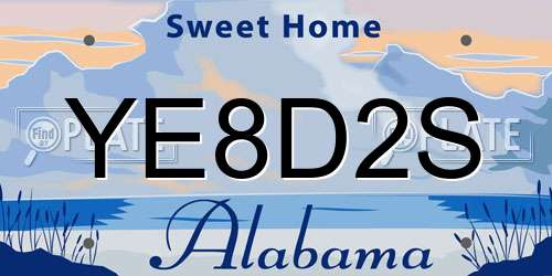 YE8D2S Alabama License Plate