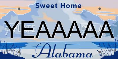 YEAAAAA Alabama License Plate