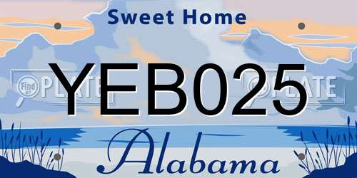 YEB025 Alabama License Plate