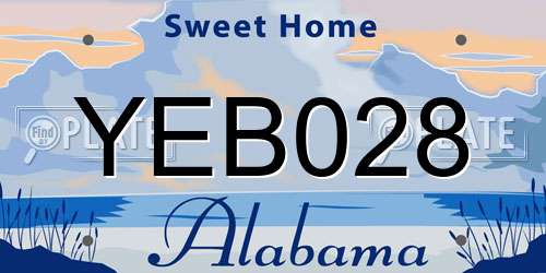 YEB028 Alabama License Plate