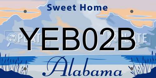 YEB02B Alabama License Plate