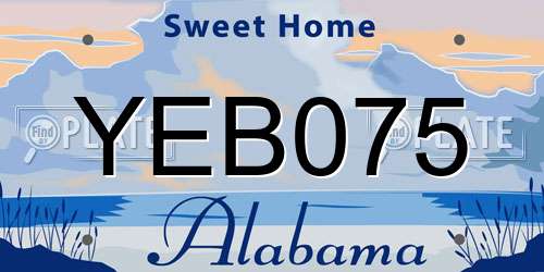 YEB075 Alabama License Plate
