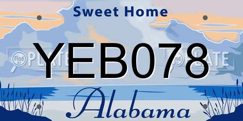 YEB078 Alabama License Plate