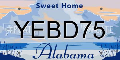 YEBD75 Alabama License Plate