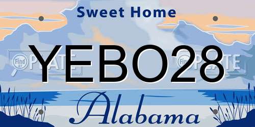YEBO28 Alabama License Plate