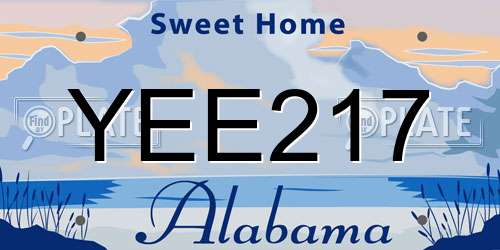 YEE217 Alabama License Plate