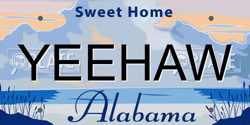YEEHAW Alabama License Plate