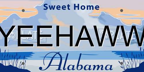 YEEHAWW Alabama License Plate