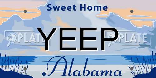 YEEP Alabama License Plate