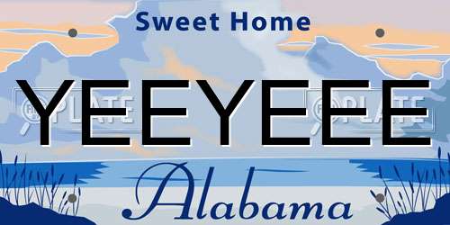 YEEYEEE Alabama License Plate