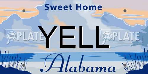 YELL Alabama License Plate
