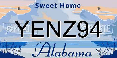 YENZ94 Alabama License Plate