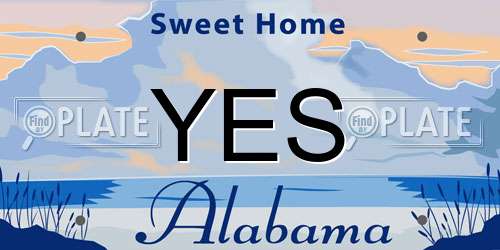 YES Alabama License Plate