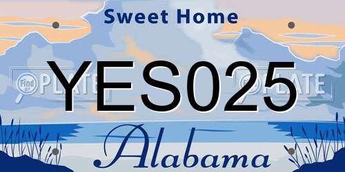 YES025 Alabama License Plate