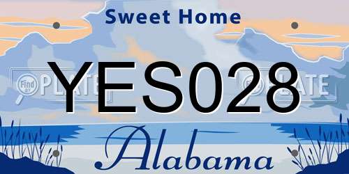 YES028 Alabama License Plate
