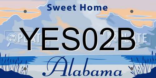 YES02B Alabama License Plate
