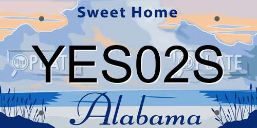 YES02S Alabama License Plate