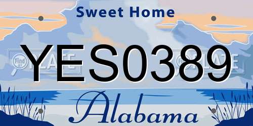 YES0389 Alabama License Plate