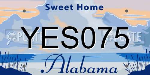 YES075 Alabama License Plate