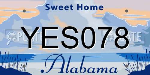 YES078 Alabama License Plate